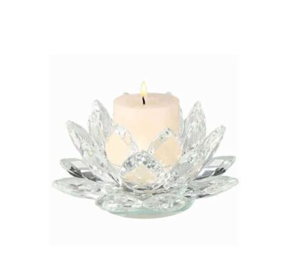 Thumbnail: Crystal Candle Stand Flower Design