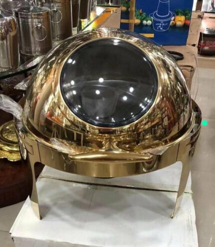 Thumbnail: Round Gold Mirror Chaffing dishes